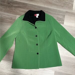 JM Collection Green Blazer with Black Collar